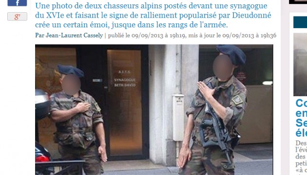 "Quenelle" de Dieudonné par des militaires: juridiquement, ils ne risquent pas grand-chose